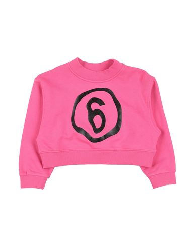 Mm6 Maison Margiela Toddler Girl Sweatshirt Fuchsia Size 6 Cotton, Elastane In Pink