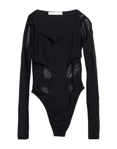Dion Lee Woman Bodysuit Black Size 4 Cotton, Polyamide