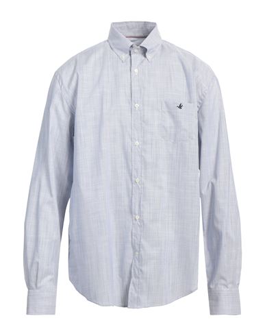 Brooksfield Man Shirt Slate Blue Size 17 ½ Cotton, Elastane