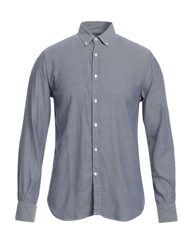 Brooksfield Man Shirt Navy Blue Size 17 Cotton