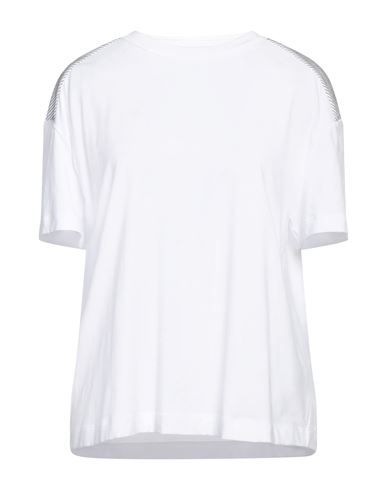 Brunello Cucinelli Woman T-shirt White Size M Cotton, Elastane