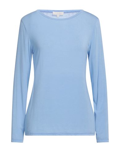 Antonelli Woman T-shirt Sky Blue Size 10 Modal, Polyamide, Elastane, Cashmere