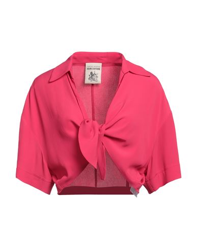 Semicouture Woman Shirt Magenta Size 8 Acetate, Silk