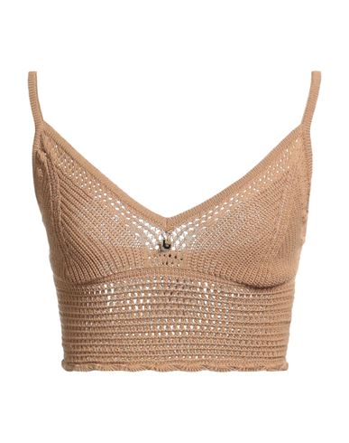 Elisabetta Franchi Woman Top Camel Size 4 Viscose, Polyamide In Neutral