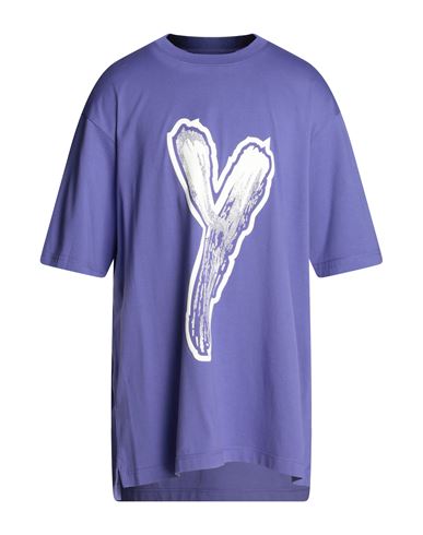 Y-3 Man T-shirt Purple Size L Cotton, Elastane