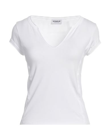 Dondup Woman T-shirt White Size S Cotton, Elastane