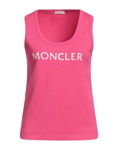 Shop Moncler Woman Tank Top Fuchsia Size L Cotton, Elastane In Pink