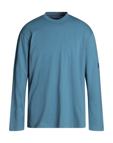 Y-3 Man T-shirt Slate Blue Size Xl Cotton