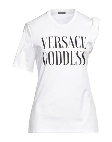 Versace Woman T-shirt White Size 6 Cotton