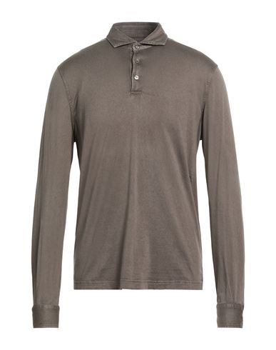 Fedeli Man Polo Shirt Charcoal Size 40 Organic Cotton In Gray