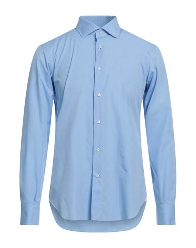 Sartorio Man Shirt Sky Blue Size 16 Cotton