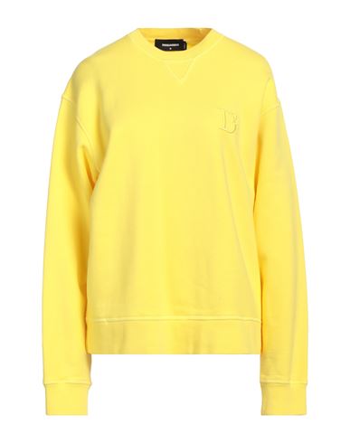 Dsquared2 Woman Sweatshirt Yellow Size L Cotton