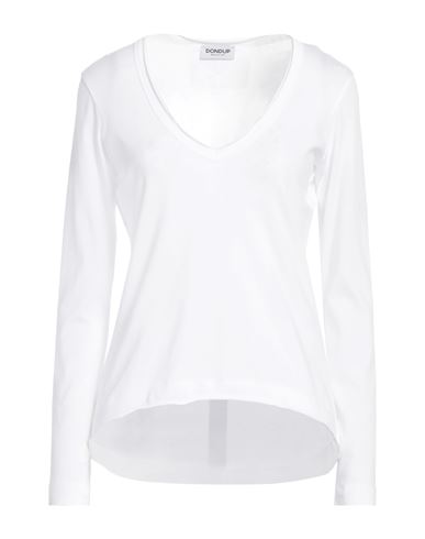 Dondup Woman T-shirt White Size Xl Cotton, Elastane