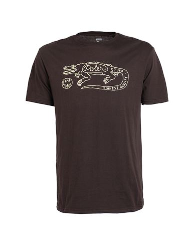 Poler Gator T-shirt Man T-shirt Dark Brown Size Xl Cotton