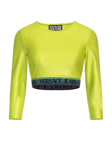 Shop Versace Jeans Couture Woman T-shirt Lime Green Size 2 Polyamide, Elastane