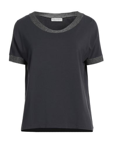 Le Tricot Perugia Woman T-shirt Lead Size M Viscose, Elastane In Grey