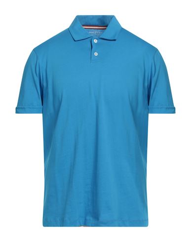 Phil Petter Man Polo Shirt Azure Size Xl Cotton In Blue