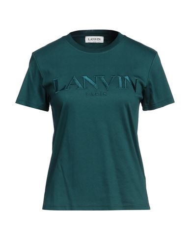 Lanvin Woman T-shirt Emerald Green Size Xs Cotton, Polyester, Elastane