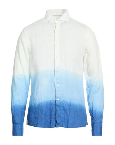 At.p.co At. P.co Man Shirt Blue Size 15 Linen