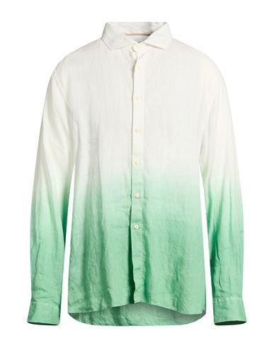 At.p.co At. P.co Man Shirt Light Green Size 17 ½ Linen