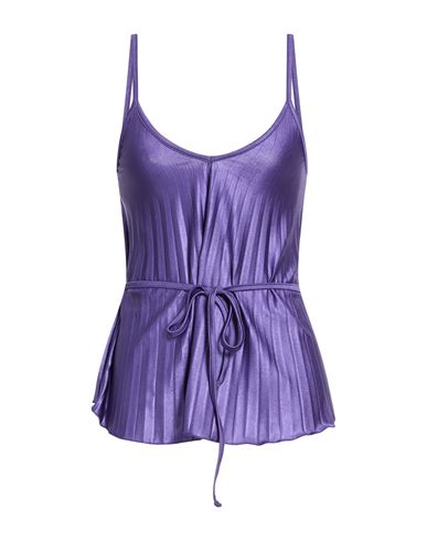 Merci Italia Woman Top Purple Size L Polyester, Elastane In Purple