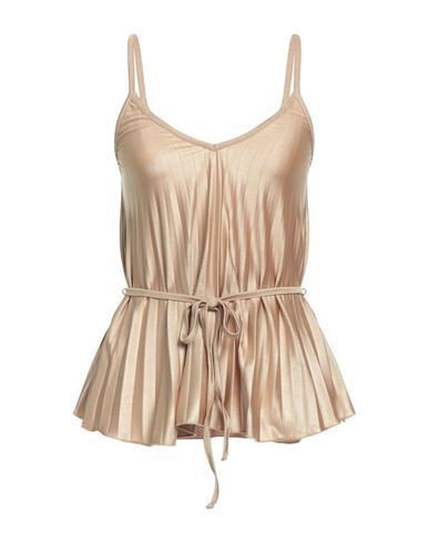 Merci .., Woman Top Camel Size M Polyester, Elastane In Beige