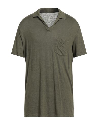 Altea Man Polo Shirt Military Green Size Xxl Linen, Elastane