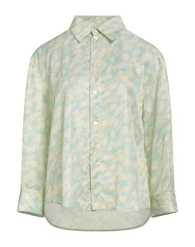 Jil Sander Woman Shirt Light Green Size 8 Cupro, Silk