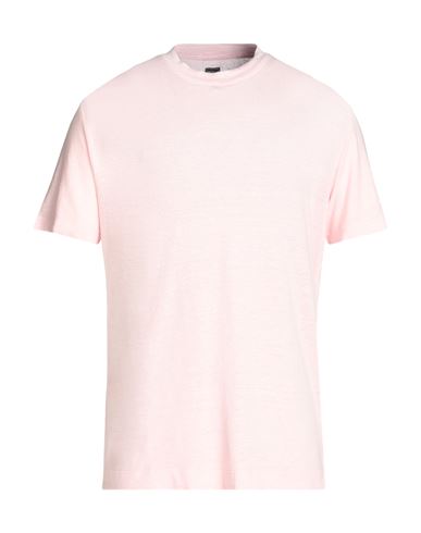 Fedeli Man T-shirt Light Pink Size 44 Linen, Elastane
