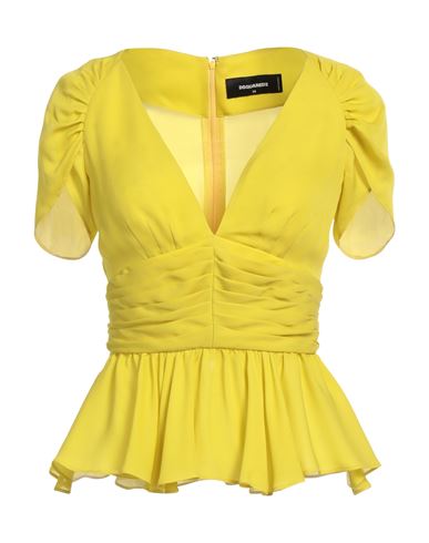 Dsquared2 Woman Top Yellow Size 2 Silk
