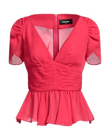 Dsquared2 Woman Top Fuchsia Size 2 Silk In Pink