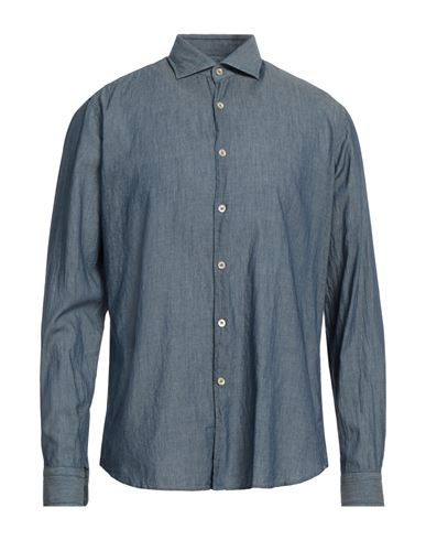 Alessandro Gherardi Man Denim Shirt Blue Size 16 Cotton