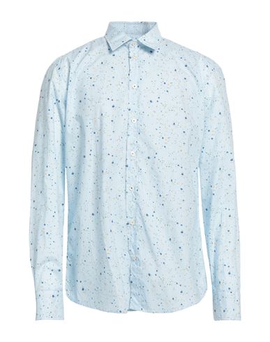 Bastoncino Man Shirt Sky Blue Size 17 Cotton