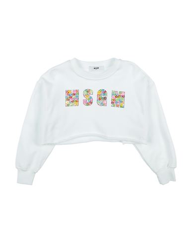 Msgm Toddler Girl Sweatshirt White Size 6 Cotton In White
