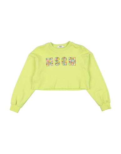 Msgm Toddler Girl Sweatshirt Lime Green Size 4 Cotton In Green
