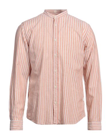 Portofiori Man Shirt Rust Size 15 ½ Linen, Cotton In Red