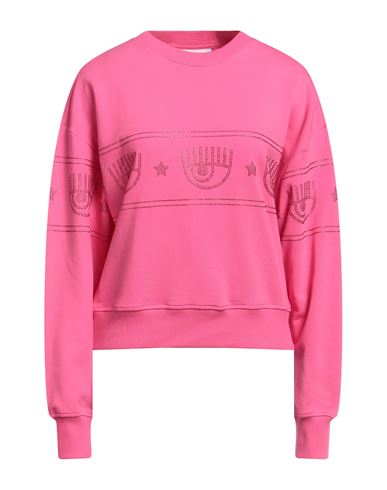 Chiara Ferragni Woman Sweatshirt Fuchsia Size M Cotton, Polyester, Elastane In Pink
