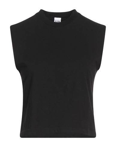Re/done By Hanes Woman Top Black Size M Cotton