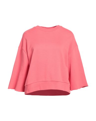 True Nyc Woman Sweatshirt Coral Size M Cotton, Elastane In Red
