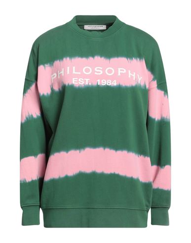 Philosophy Di Lorenzo Serafini Woman Sweatshirt Green Size M Cotton