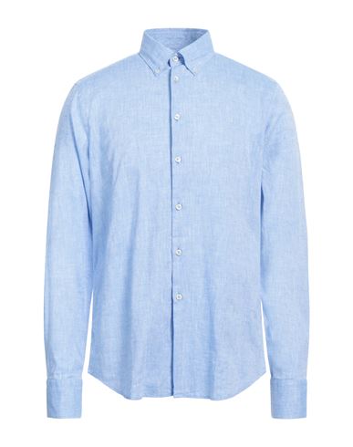 Gmf 965 Man Shirt Sky Blue Size 16 ½ Linen, Cotton