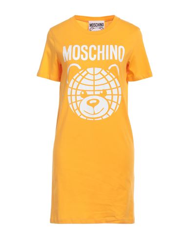 Shop Moschino Woman Mini Dress Ocher Size 6 Organic Cotton In Yellow