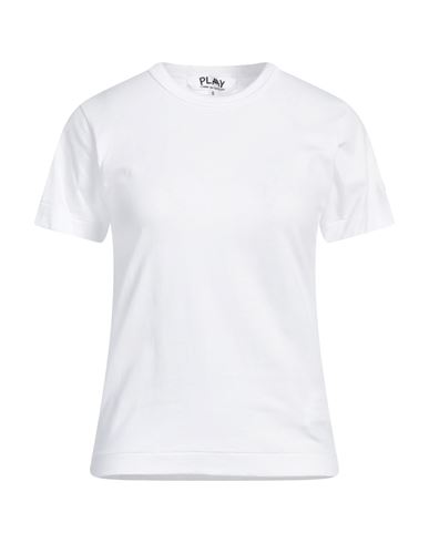Shop Comme Des Garçons Play Woman T-shirt White Size M Cotton