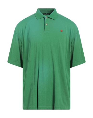 Acne Studios Man Polo Shirt Green Size L Cotton