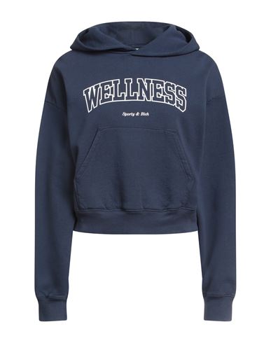 Sporty And Rich Sporty & Rich Woman Sweatshirt Navy Blue Size M Cotton In Navy Blue