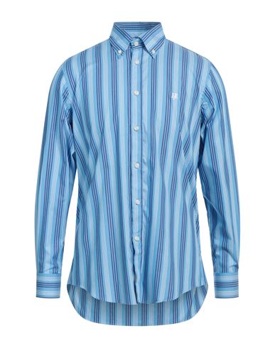 Harmont & Blaine Man Shirt Azure Size L Cotton In Blue