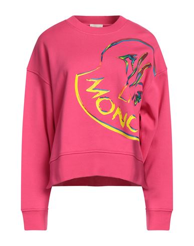 Moncler Woman Sweatshirt Fuchsia Size M Cotton, Polyamide In Pink