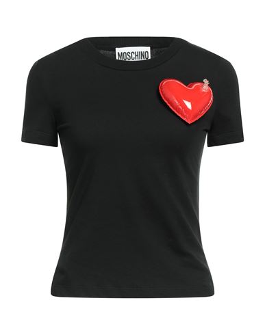 Moschino Woman T-shirt Black Size 10 Cotton