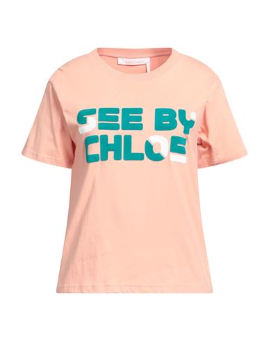 See By Chloé Woman T-shirt Salmon Pink Size L Cotton, Polyester