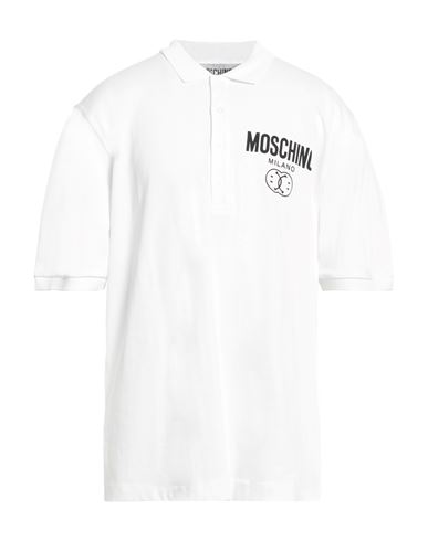 Moschino Logo-detail Cotton Polo Shirt In White